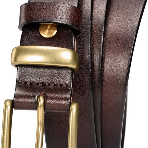 Womens Belts for Jeans,1.1" Fashion Ladies Belt with Gold Buckle,100% Italian Fu - Picture 1 of 6